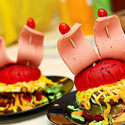 Man Burger Kukus Lava Bakar