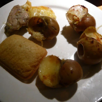 Baked cheese escargots