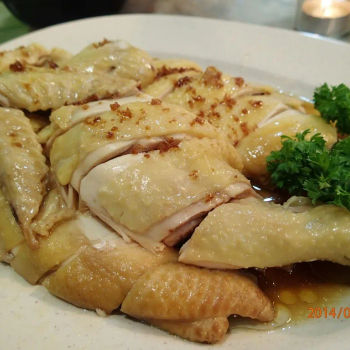 Steamed free range chicken