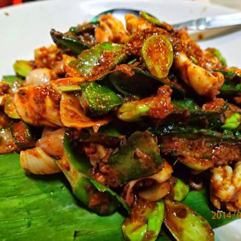 Combination petai + sotong(squids) + sambal belacan