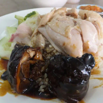 Hainanese Chicken Rice With Poached Chicken Drum Stick And A Roasted "Spare Part Special"