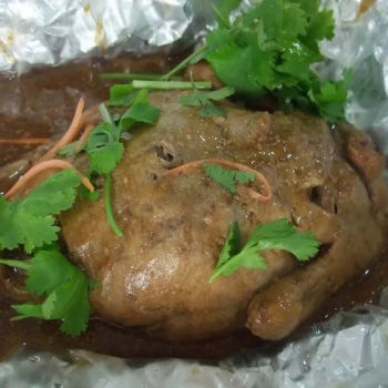 Braised Stuffed Duck With Herbal Sauce