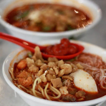 Set A (Rm 3.30) with Shrimps, Pork Meat, Egg and Kangkung/ Water Spinach