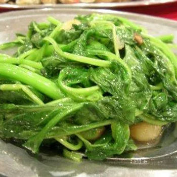 Green Yin Choy vegetables fried with garlic