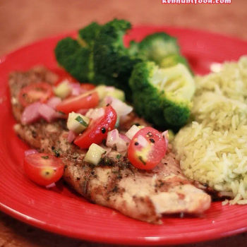 Grilled Snapper with Tomato Cucumber Vinaigrette