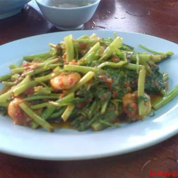 kangkung fried with sambal belacan