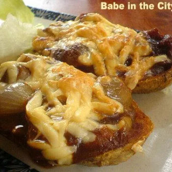 Baked Potato Skin With Chicken Mushroom