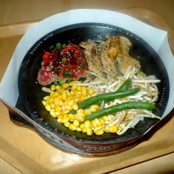 Combo Deluxe is the Chicken Steak & BBQ Beef Yakiniku