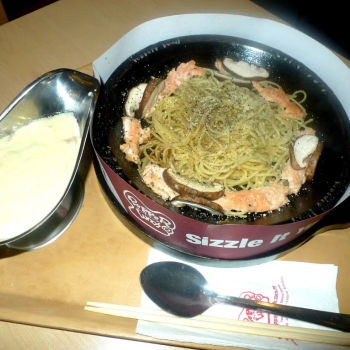 Salmon Cream Pasta with Mushroom