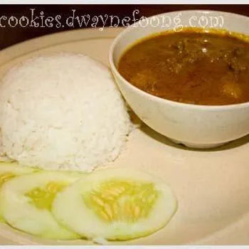 Curry Beef served with rice