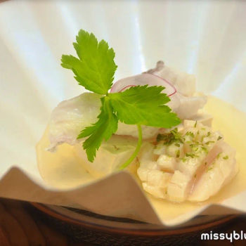 Hokkaido Scallop and Seabass in Clear Sashi Broth
