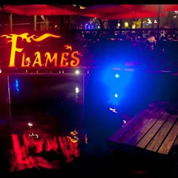 The burning flame underneath the water...