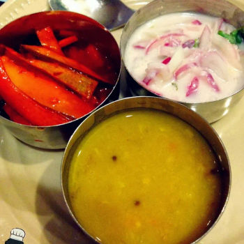 
The side dishes for the briyani rice.