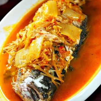 Steamed Red Snapper with Kim Chi