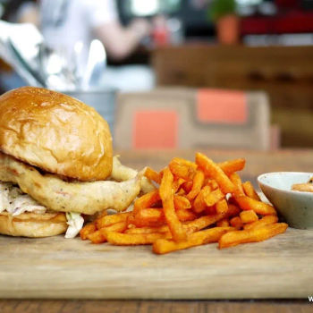 Soft Shell Crab Burger On Broiche