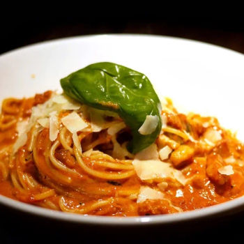 Sausage and Bacon Chunks Pasta