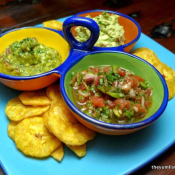 Plantain Chips and Salsas