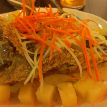 Fried Garoupa with citrus juice