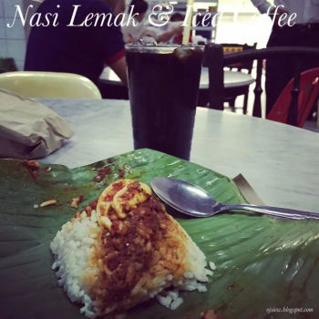 Nasi lemak & ice coffee