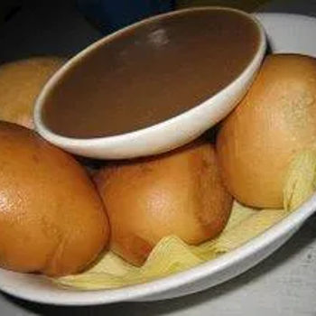 Fried-bread rolls with Brown Sauce