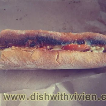 Camembert cheese baguette