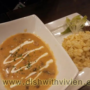 Zurichoise Pork Fillet with buttered spatzle