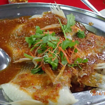 Tilapia fish steamed with special sauce