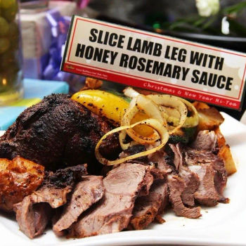Lamb Leg marinated in Honey Rosemary Sauce