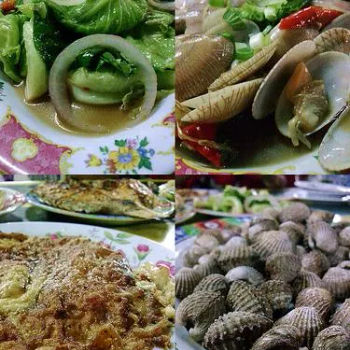 Vege, Clams, Eggs, Boiled Cockles