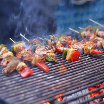 Grilled Satay and Seafod Skewers