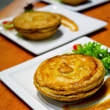 Chicken Mushroom Pie (Rm8.40). Black Pepper Chicken Pie (Rm8.40). Steak And Cheese Pie (Rm9.50).