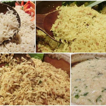 Nasi minyak berempah, Nasi briyani, Bubur lambuk, Kema pulao