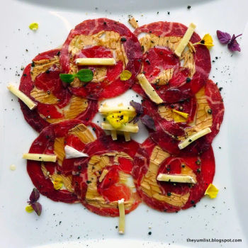 Carpaccio with Foie Gras and Goats' Cheese