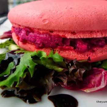 Beetroot and Goats Cheese Macaron