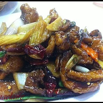 fish was served with celery and dried chilies