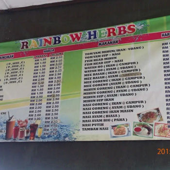 Restoran Rainbow Herbs Menu