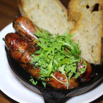 Pork Sausage, stuffed with beetroot & kale