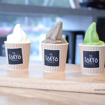 Three signature flavours of their soft serve ice cream (Match, Hojicha and Milk - Regular size rm9.90, Mini size rm6.90)