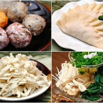 seafood and meat balls, coconut dumpling (interesting), seaweed fish noodle (a good change from the usual) and mixed vegetables and mushrooms