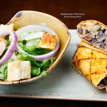 Southern Spiced Tofu Black Bean Wrap