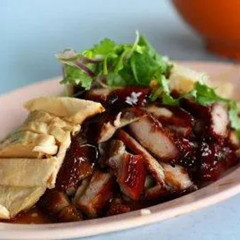 Char siew and steamed chicken