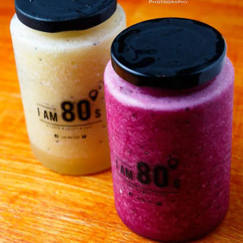 Mix Berries & Dragon Fruit RM16, Banana Mango & Basil Seed RM14