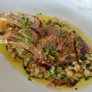 Roasted Rack Of Lamb On Salsa