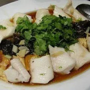 Steamed cod fish