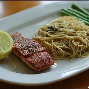 Pan Sauteed Salmon pasta