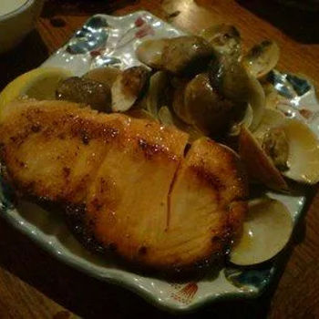 Grilled Salmon and clams