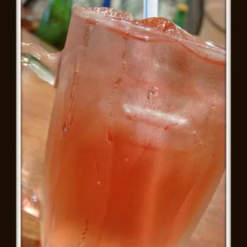 Faded colour Blackcurrant Juice