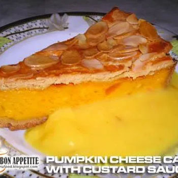 Pumpkin Cheese Cake With Custard Sauce