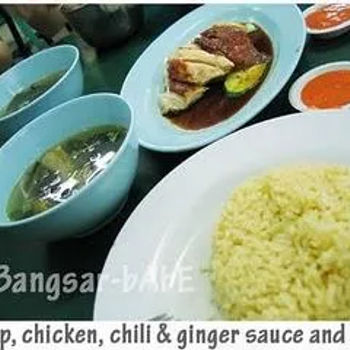 Soup, Chicken, Chili & Ginger Sauce and Rice