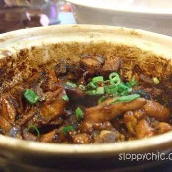 Braised Chicken with Salted Fish in Claypot